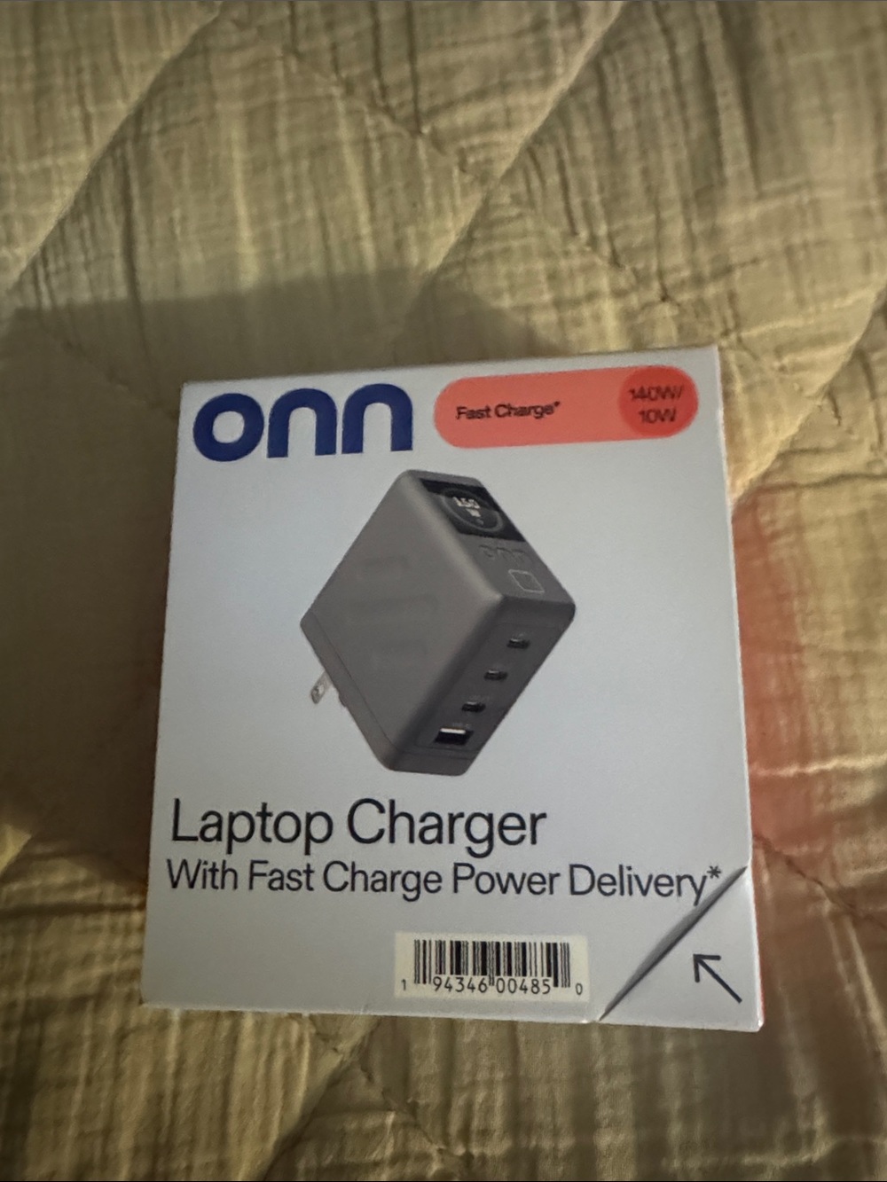 onn Laptop Charger - Gray with Blue Logo